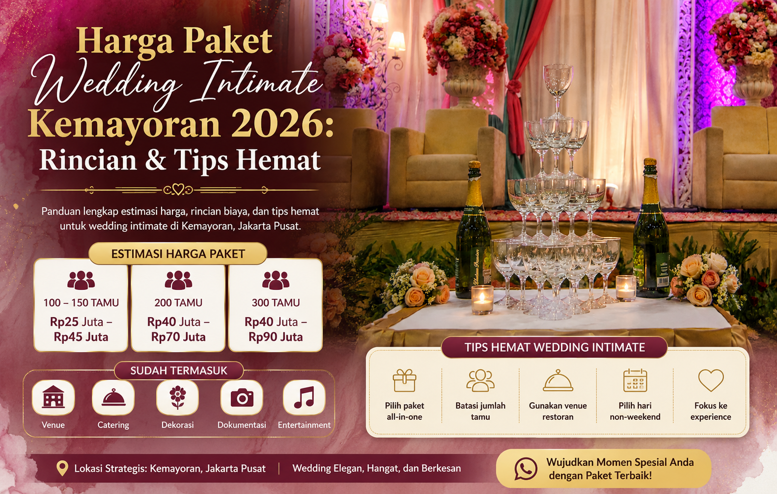 Harga Paket Wedding Intimate Kemayoran 2026: Rincian & Tips Hemat