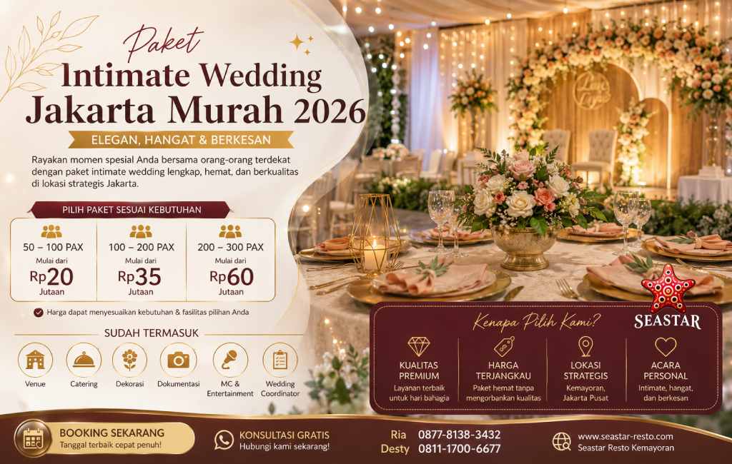 Paket Intimate Wedding Jakarta Murah 2026: Rekomendasi Venue & Paket All-In Hemat