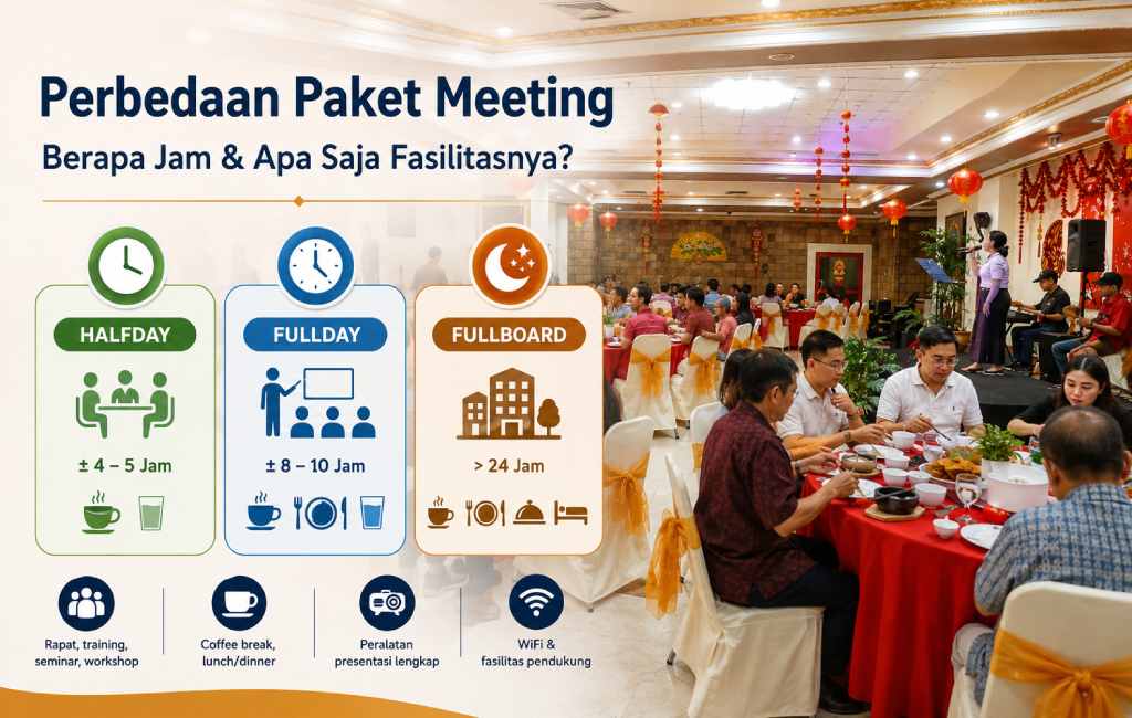 Perbedaan Paket Halfday, Fullday, dan Fullboard Meeting: Berapa Jam & Apa Saja Fasilitasnya?