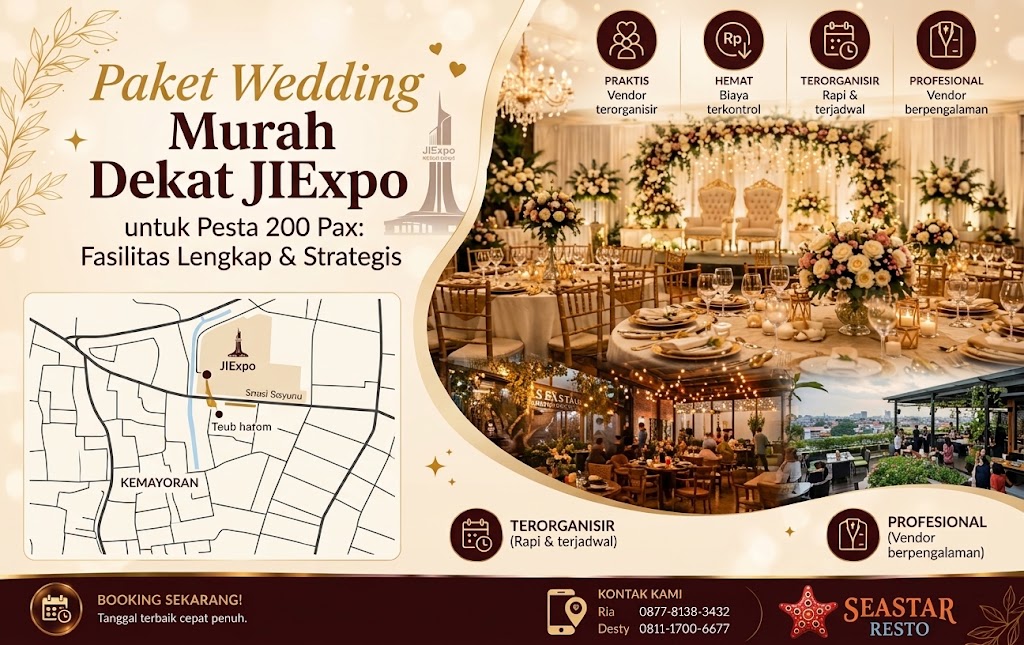 Paket Wedding Murah Dekat JIExpo untuk Pesta 200 Pax: Fasilitas Lengkap & Strategis